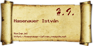 Hasenauer István névjegykártya