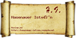 Hasenauer István névjegykártya